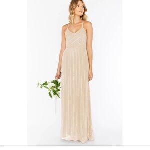 Show Me Your MuMu Gala Gown Champagne, Beige, Maxi Dress - bridesmaid dress